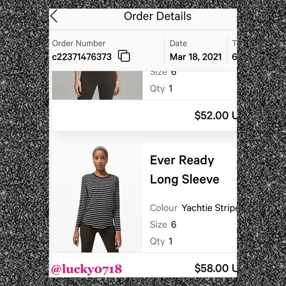 Lululemon Ever Ready Long Sleeve Top In Yachtie Stripe Black Chrome Sz 6 - Picture 3 of 8